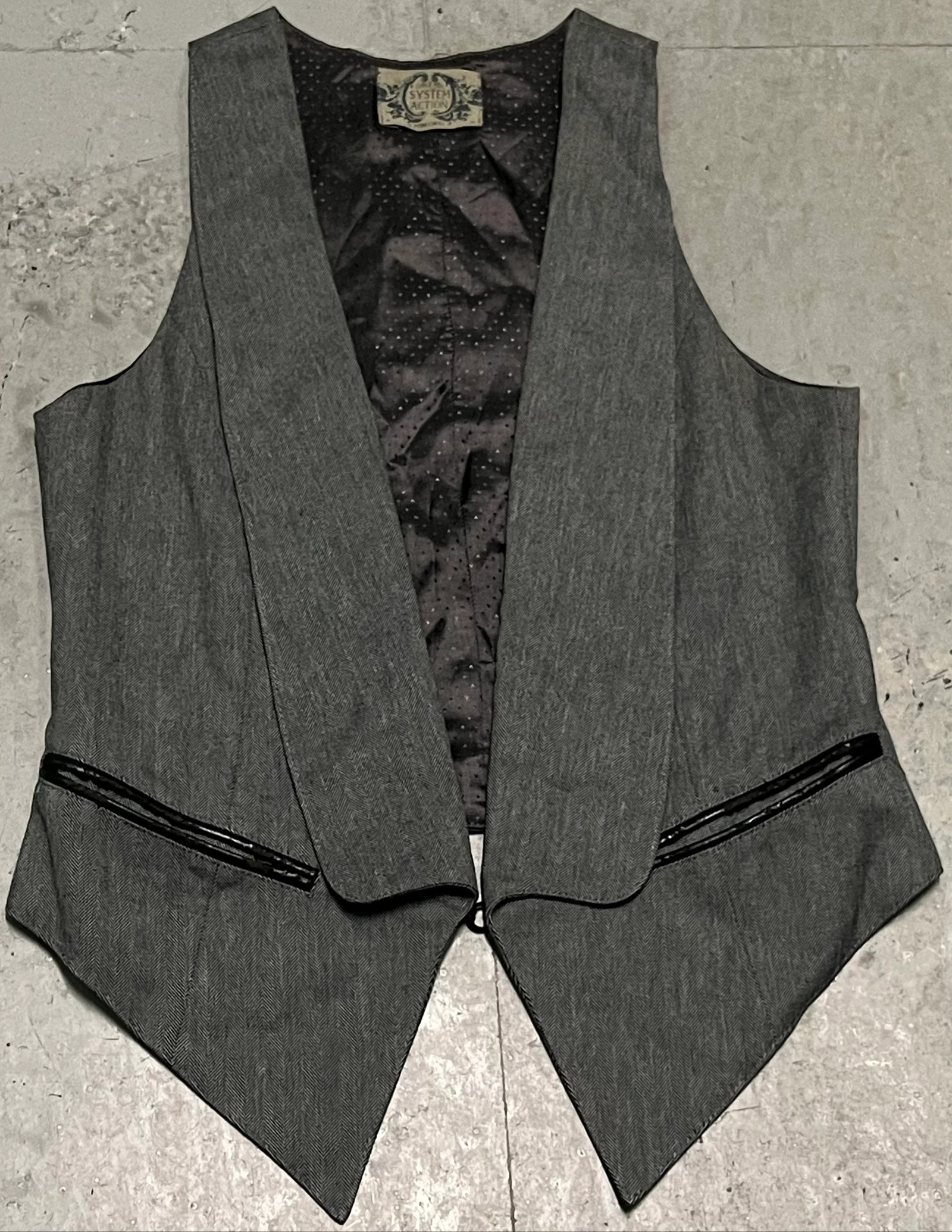 Chaleco de espiga gris
